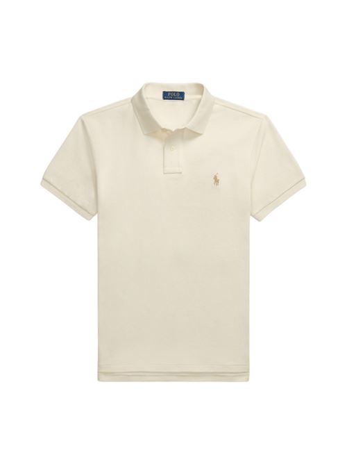 polo uomo slim cotone piqué cream POLO RALPH LAUREN | 710536856417